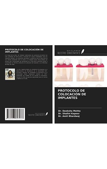 PROTOCOLO DE COLOCACIÓN DE IMPLANTES – Deeksha Mehta, kirjan kansikuva