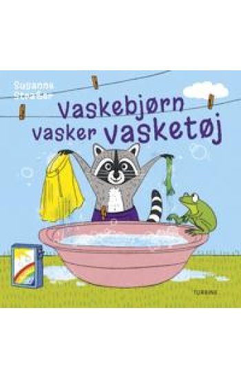 Vaskebjørn vasker vasketøj