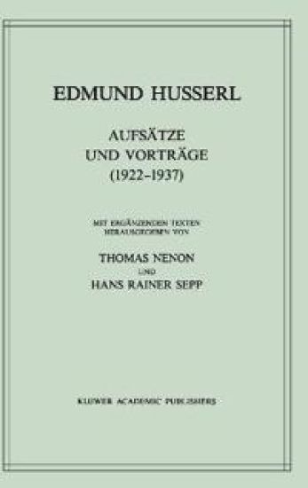 Aufsätze und Vorträge (1922–1937)