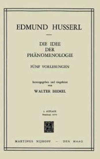 Die Idee der Phänomenologie