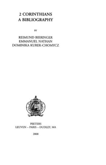 2 Corinthians: A Bibliography