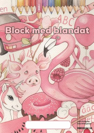 Block med blandat 5 - rosa, 5-pack