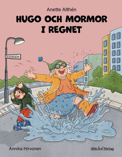 Hugo och mormor i regnet