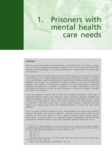 Handbook on Prisoners with Special Needs