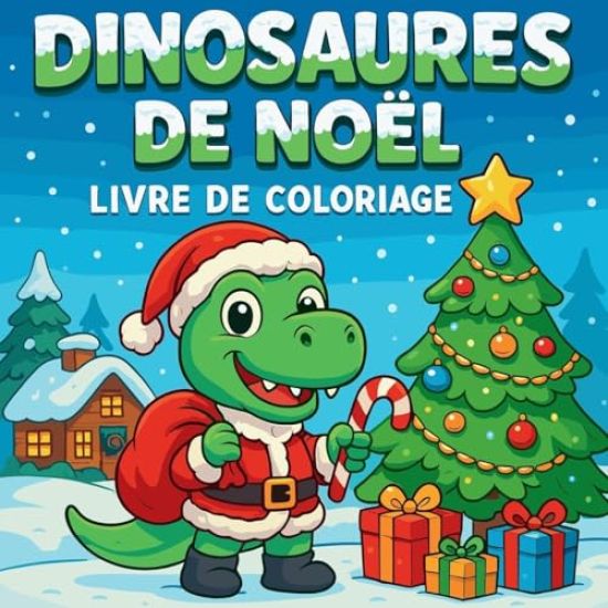 Dinosaures de Noël - Livre de coloriage