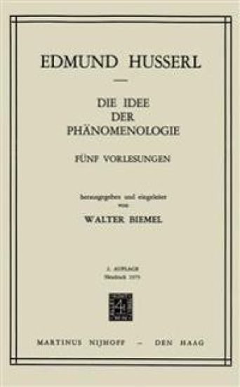 Die Idee der Phänomenologie