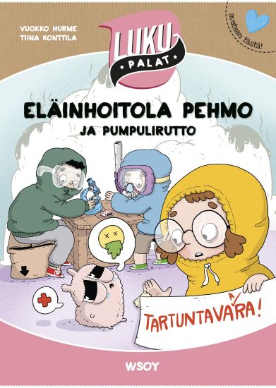 Eläinhoitola Pehmo ja pumpulirutto – Vuokko Hurme, kirjan kansikuva
