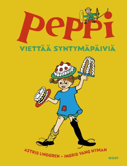 Peppi viettää syntymäpäiviä (Peppi 80 v -juhlalaitos) – Astrid Lindgren, kirjan kansikuva