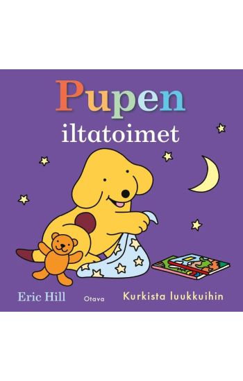 Pupen iltatoimet – Eric Hill, kirjan kansikuva