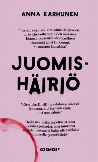 Juomishäiriö – Anna Karhunen, kirjan kansikuva