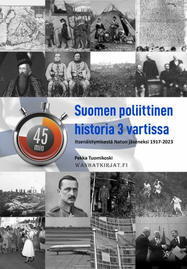Suomen poliittinen historia kolmessa vartissa – Pekka Tuomikoski, kirjan kansikuva