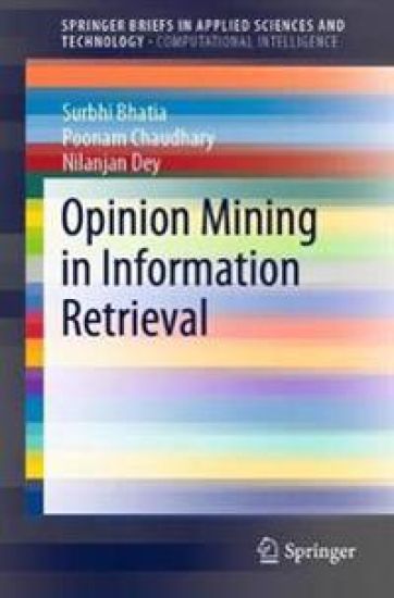 Opinion Mining in Information Retrieval – Surbhi Bhatia, kirjan kansikuva