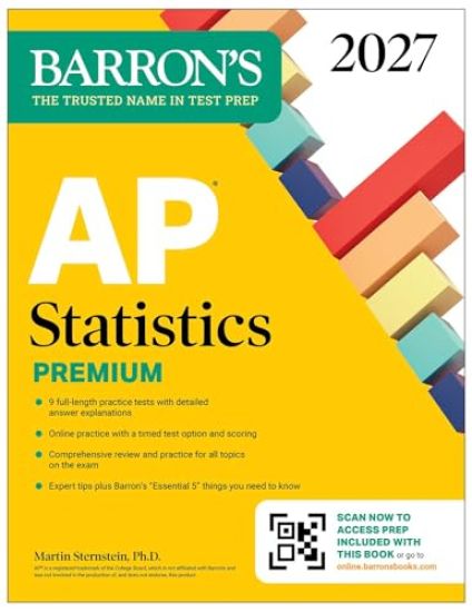 AP Statistics Premium, 2027: 9 Practice Tests + Comprehensive Review + Online Practice