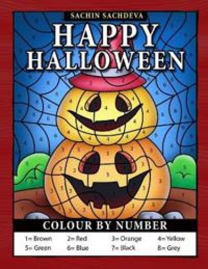 Happy Halloween Colour by Number – Sachin Sachdeva, kirjan kansikuva