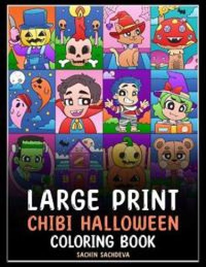 Large Print Chibi Halloween – Sachin Sachdeva, kirjan kansikuva