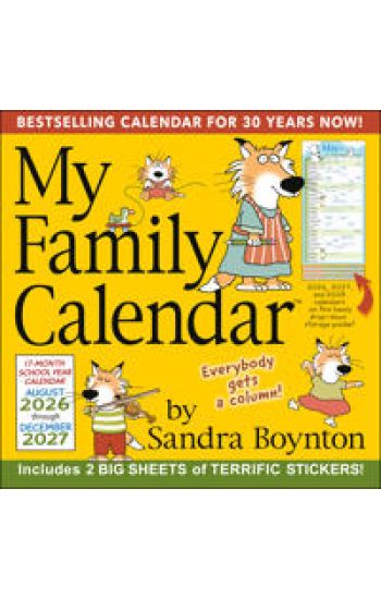 Sandra Boynton's 17-Month 2026-2027 My Family Wall Calendar