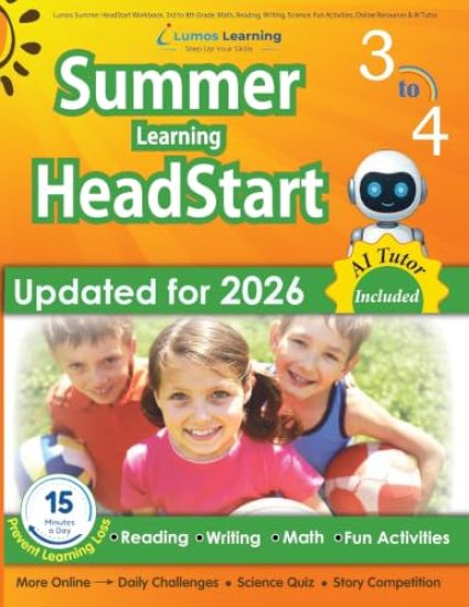 Lumos Summer HeadStart Workbook, 3rd to 4th Grade
